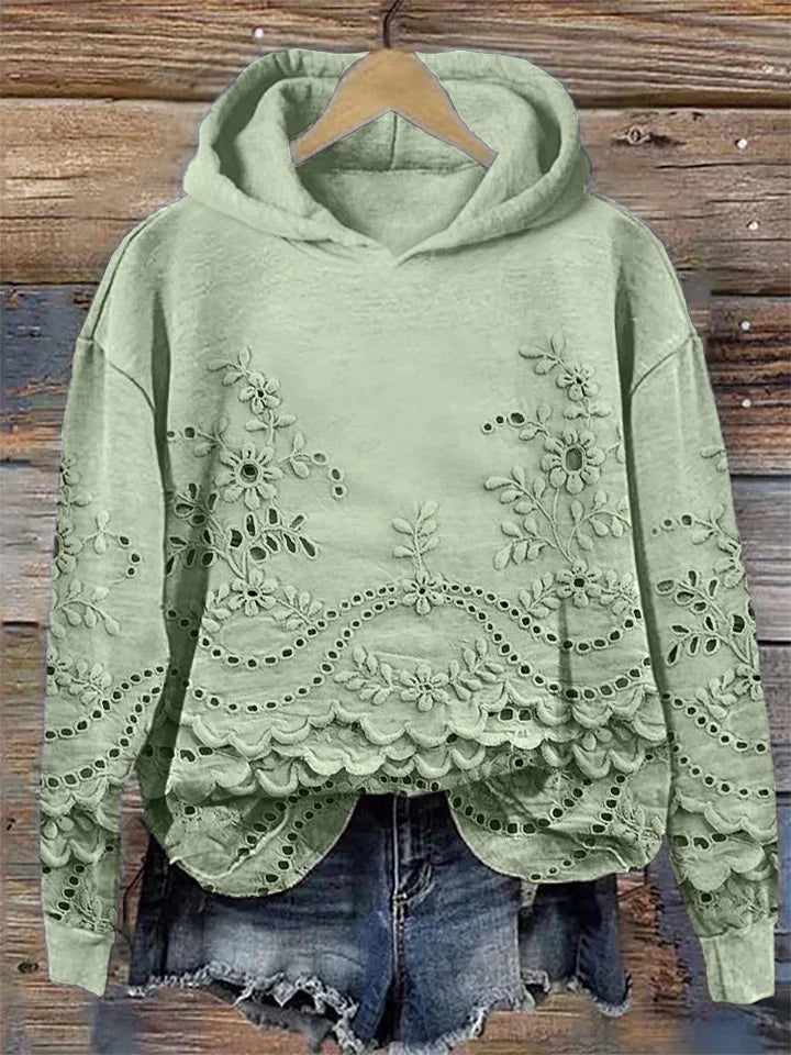 Clara | Comfortable Hoodie with Delicate Floral Embroidery