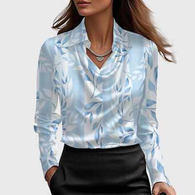 ELARA | Luxurious Blouse with Pleated Neckline