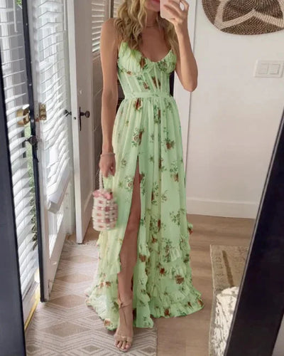 CLARA | Midi Dress with Elegant Floral Pattern
