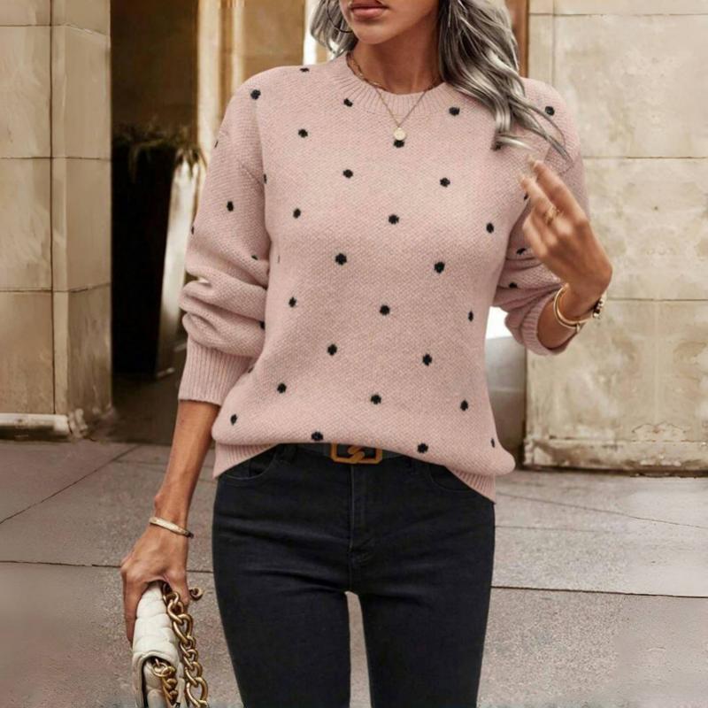 Elena | Stylish Knit Sweater with Modern Dot Pattern