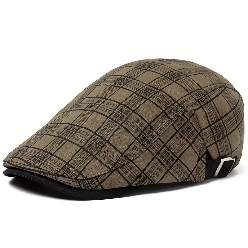 THÉO | Adjustable Vintage Beret with Checkered Pattern