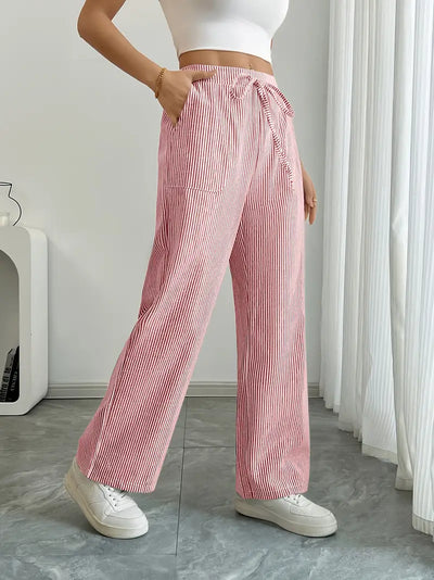 CELESTE | Elegant Striped Pants with Functional Pockets
