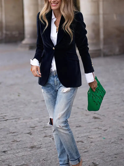 Bella | Soft and Elegant Velvet Blazer for Women