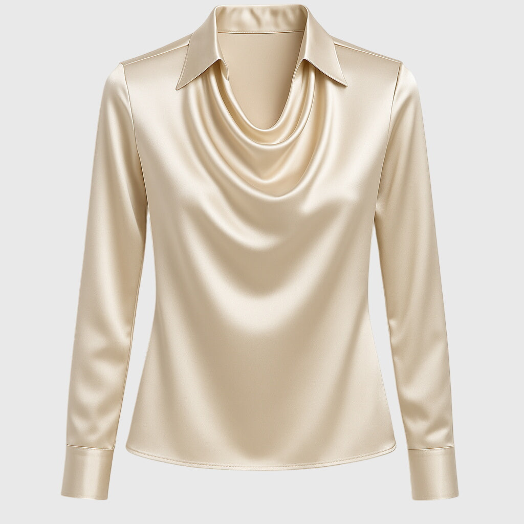 ELARA | Luxurious Blouse with Pleated Neckline