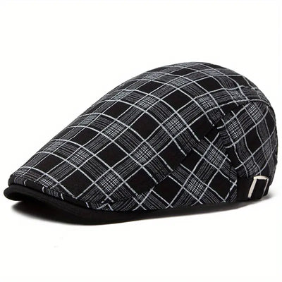 THÉO | Adjustable Vintage Beret with Checkered Pattern