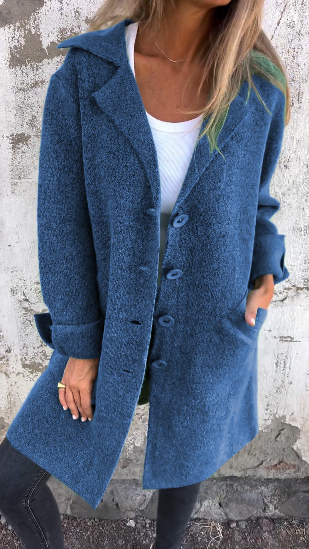Ivanka | Long Coat with Cuffs in Casual Look