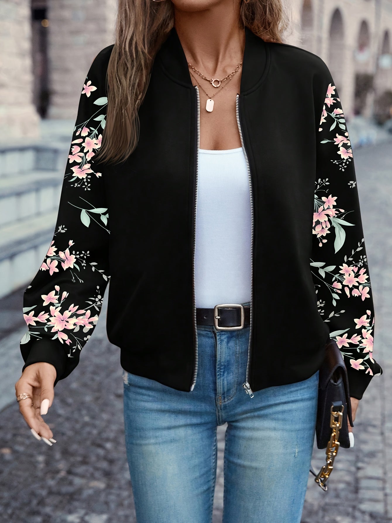 ISADORA | Floral Bomber Jacket in Trendy Design