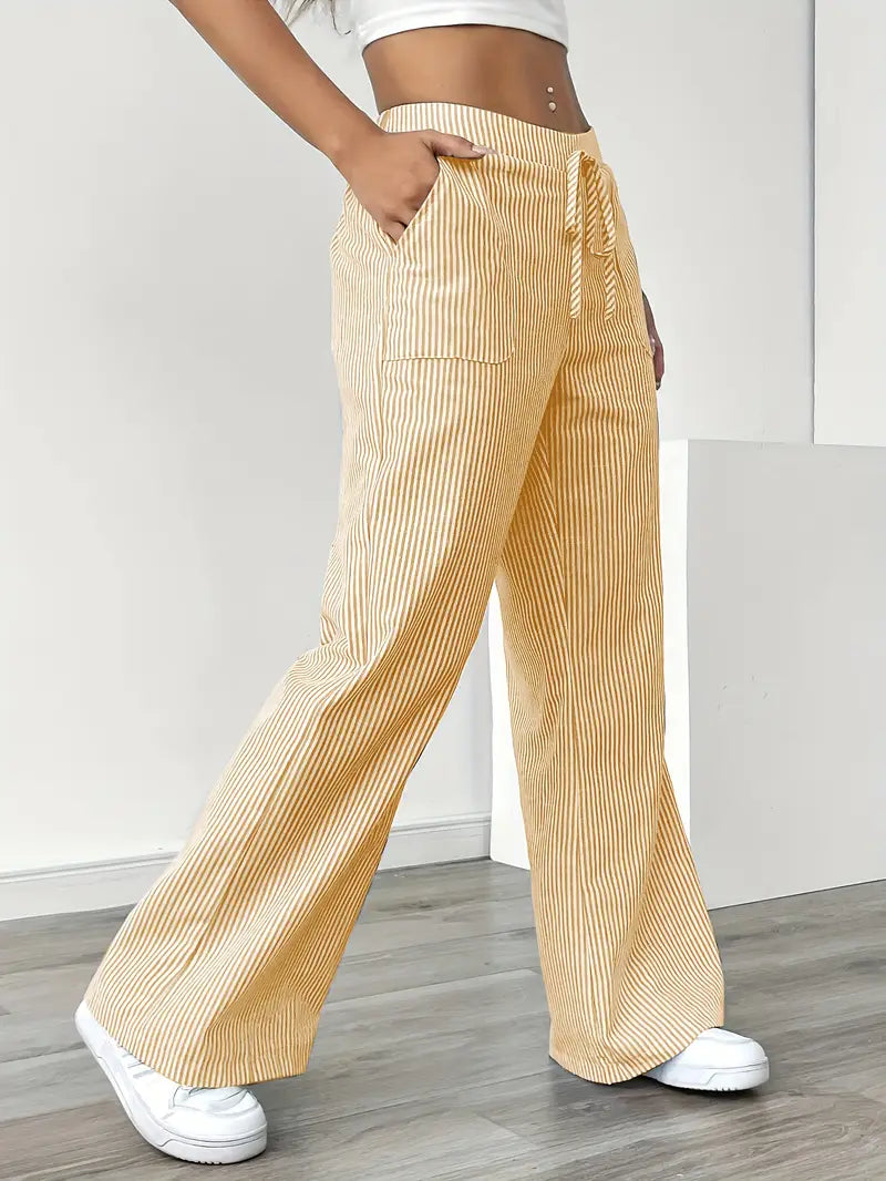CELESTE | Elegant Striped Pants with Functional Pockets