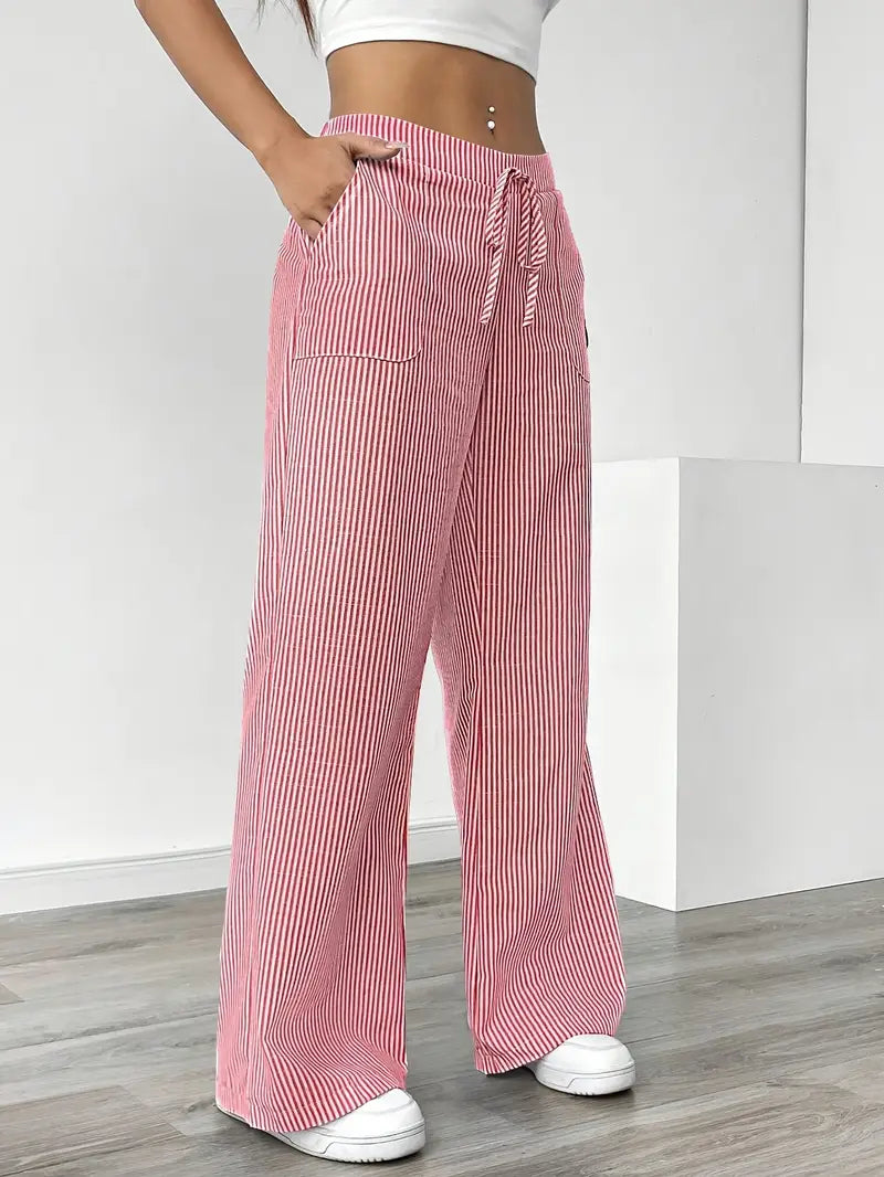 CELESTE | Elegant Striped Pants with Functional Pockets