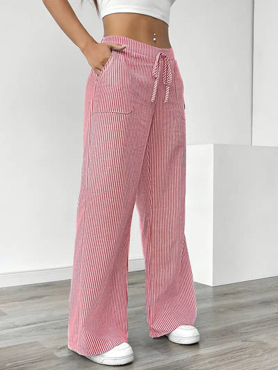 CELESTE | Elegant Striped Pants with Functional Pockets