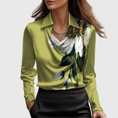 ELARA | Luxurious Blouse with Pleated Neckline