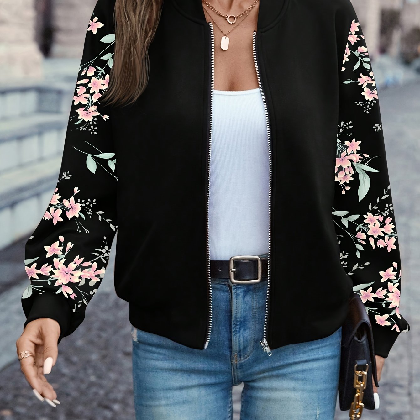 ISADORA | Floral Bomber Jacket in Trendy Design