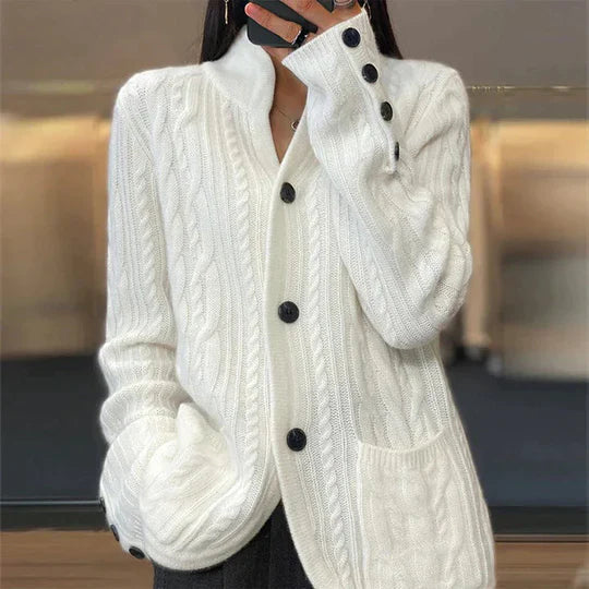 MATHILDA | White Cardigan for Cold Days
