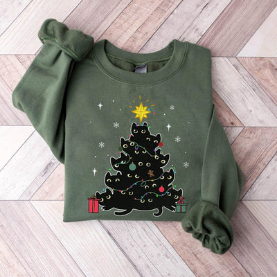 Maya | Black Cat Christmas Sweater for Women
