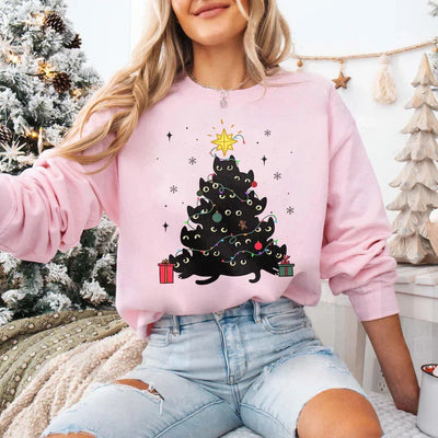 Maya | Black Cat Christmas Sweater for Women