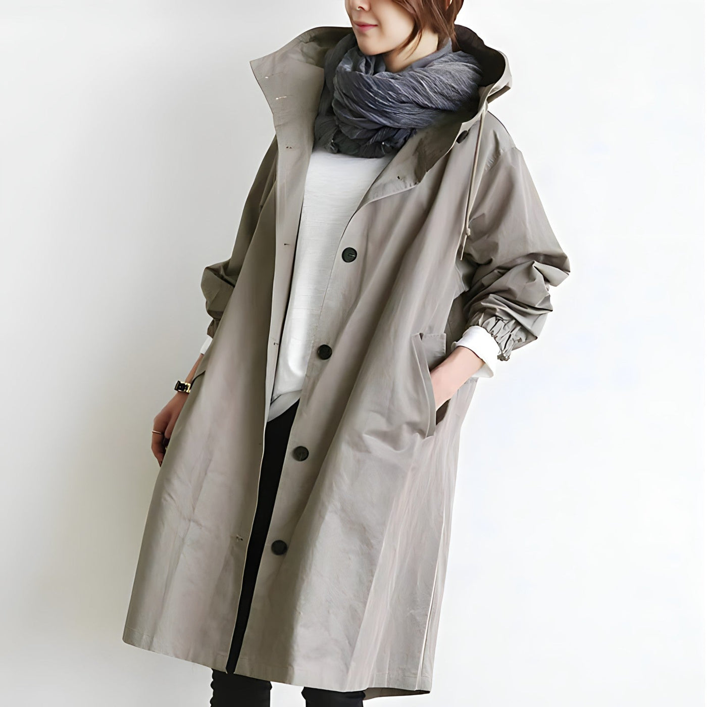 MIRELLE | Relaxed Hooded Trench Coat for Women
