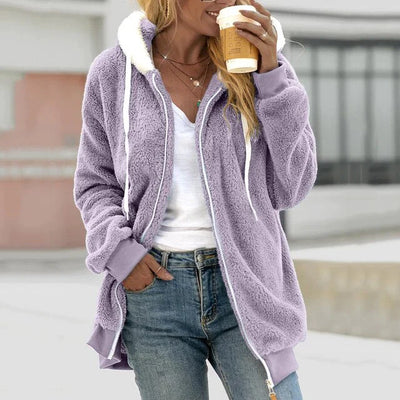 Selene | Elegant Loose Fleece Coat with Hood