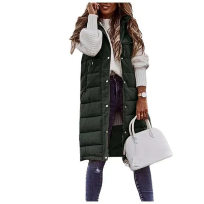Nerina | Sleeveless Cotton Longline Vest Coat