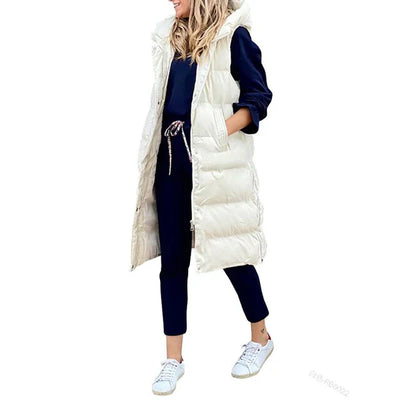 Nerina | Sleeveless Cotton Longline Vest Coat