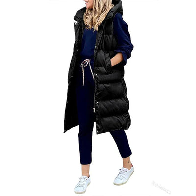 Nerina | Sleeveless Cotton Longline Vest Coat