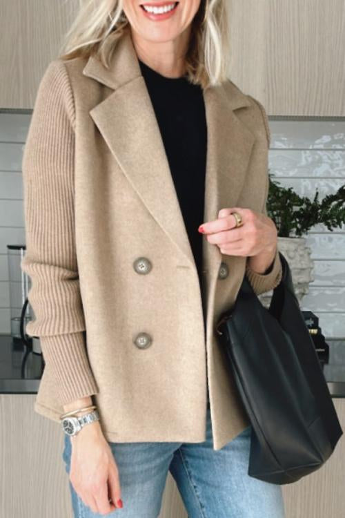 Maribel | Chic Blazer with Elegant Knitted Sleeves