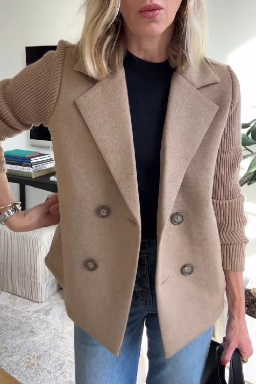 Maribel | Chic Blazer with Elegant Knitted Sleeves
