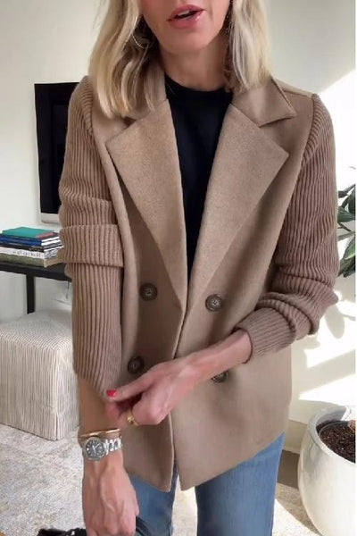 Maribel | Chic Blazer with Elegant Knitted Sleeves