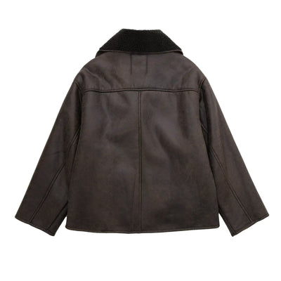 Amara | Warm Lined Women’s Coat in Faux Fur & Leather