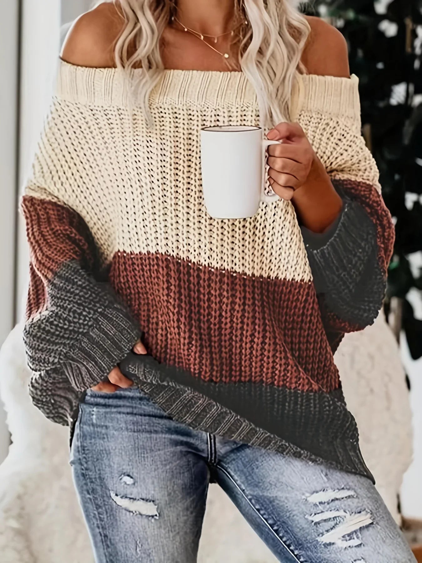 Karyll | Effortless Style Chic Comfort Off-Shoulder Knit Sweater