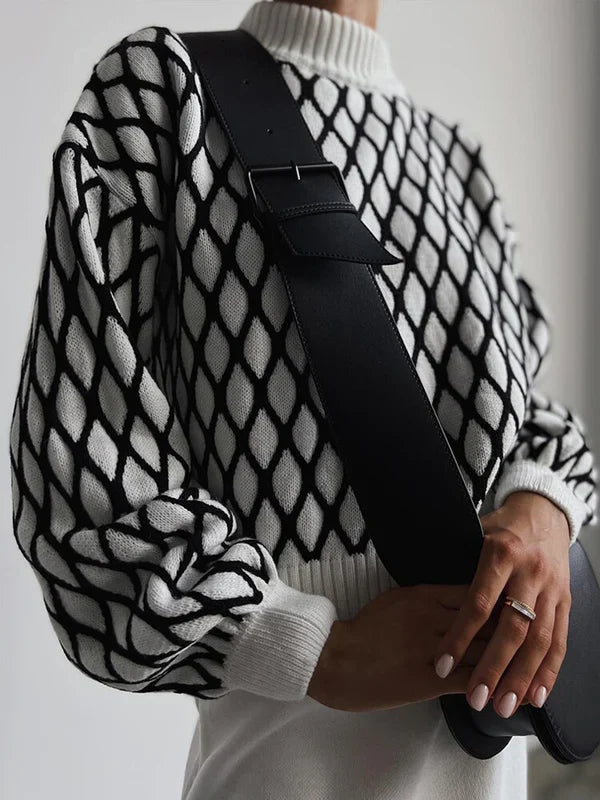 Elsa | Checked Sweater for Cozy Winter Evenings