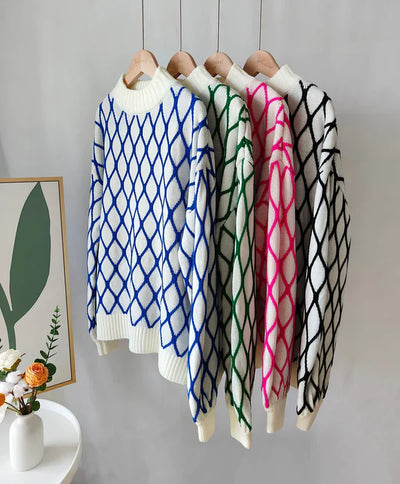 Elsa | Checked Sweater for Cozy Winter Evenings