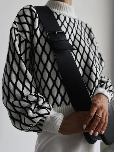 Elsa | Checked Sweater for Cozy Winter Evenings