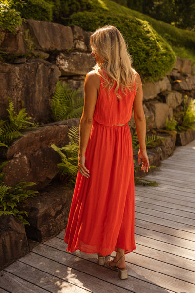 Emma | Vibrant Orange Summer Dress for Women