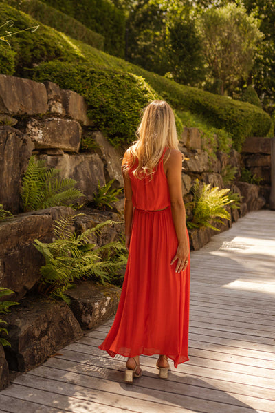 Emma | Vibrant Orange Summer Dress for Women