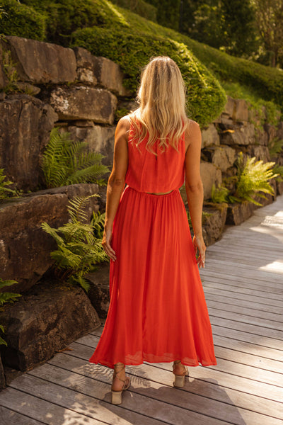 Emma | Vibrant Orange Summer Dress for Women