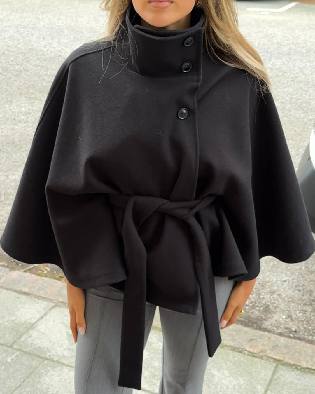 Clara | Elegant Women’s Jacket with High Neck & Belt