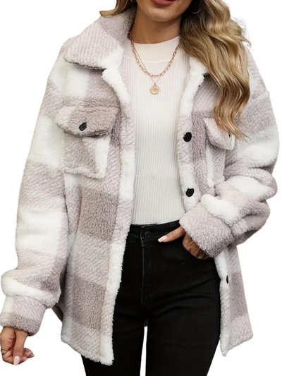Amelie | Checked Fleece Transitional Jacket