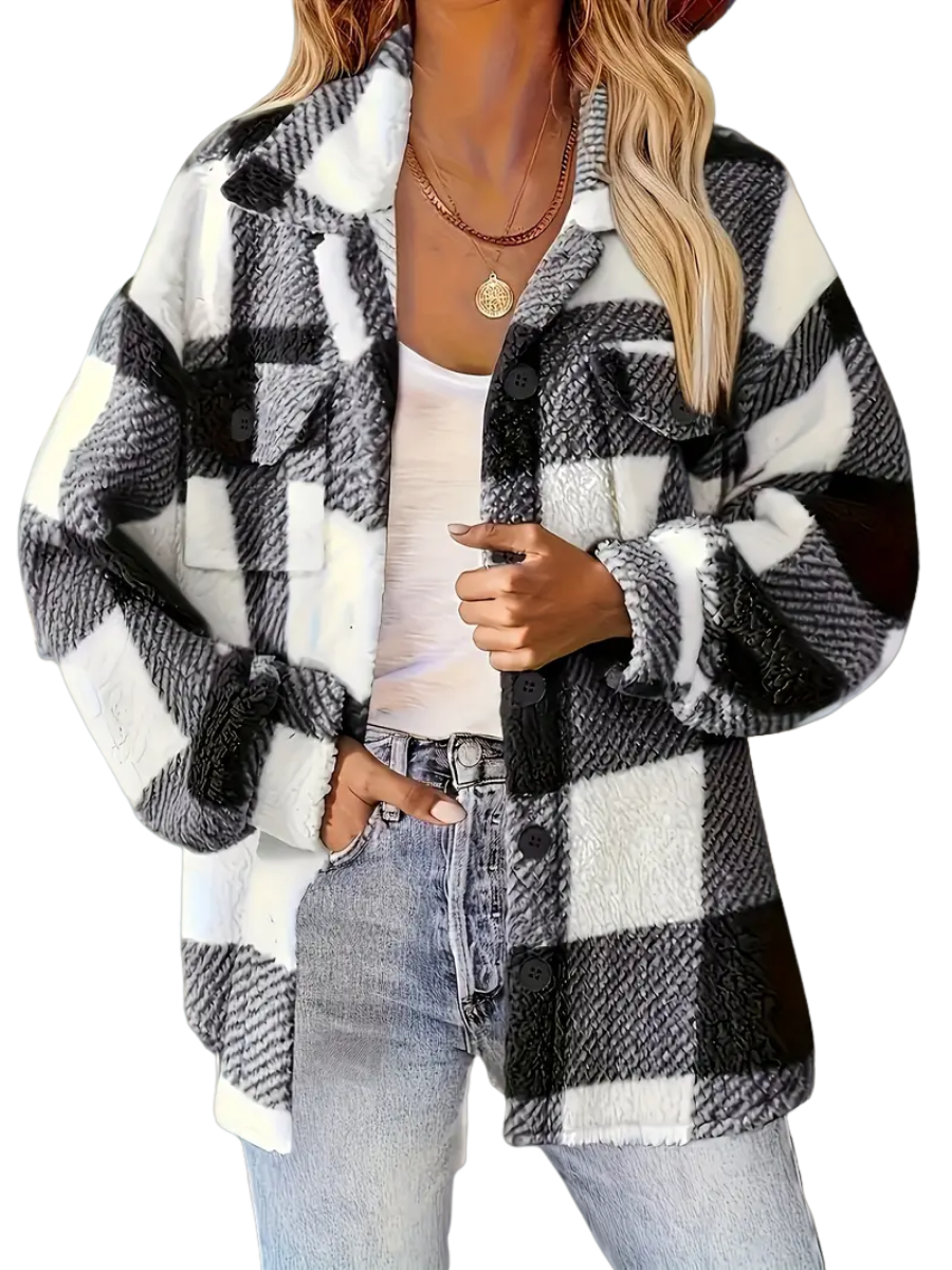 Amelie | Checked Fleece Transitional Jacket