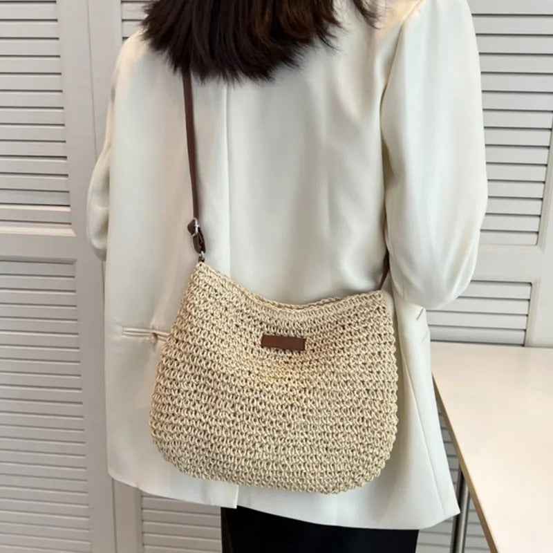 Eva | Trendy Straw Shoulder Bag for Warm Days