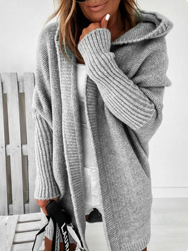 ELARA | Mid-Length Hooded Coat with Solid Seams