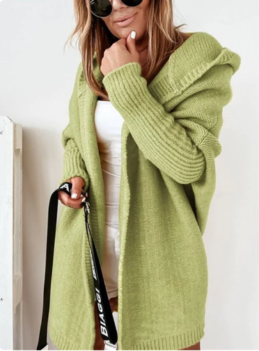 ELARA | Mid-Length Hooded Coat with Solid Seams