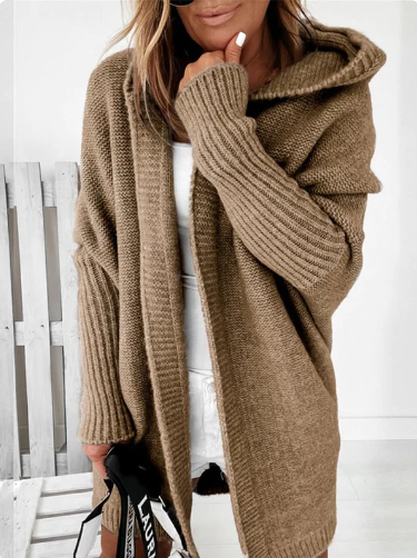 ELARA | Mid-Length Hooded Coat with Solid Seams