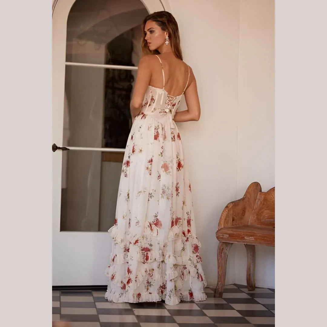 CLARA | Midi Dress with Elegant Floral Pattern